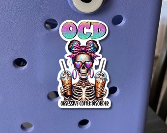 OCD Skeleton Coffee Bogg Bag Tag: Coffee Lover Gift