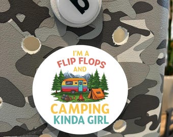 Camping Bogg Bag Charm: Flip Flops & Campfire - 3D Printed