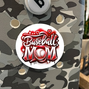 Airbrush Baseball Mom Bogg Bag Charm: Sports Bag Tag