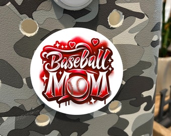 Airbrush Baseball Mom Bogg Bag Charm: Sports Bag Tag