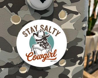 Stay Salty Cowgirl Bogg Bag Tag: Western Christian Accessory