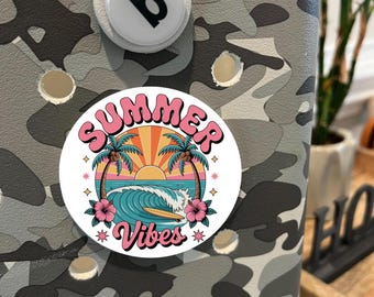 Retro Summer Vibes Bag Charm: Beach Tote Accessory