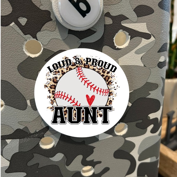 Bogg Bag Loud and Proud Baseball Aunt Tag | Bogg Bag Charm for Baseball Lovers, Gift for Aunts