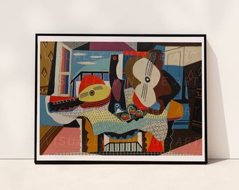 Pablo Picasso Digital Print, Vintage Poster, 1973 Exhibit Showcase, Instant download, Gallery Wall Art, Colorful Rare Print