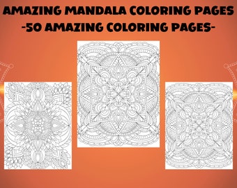 Mandalas para colorear: 50 páginas para aliviar el estrés (patrón en PDF)