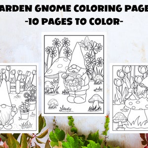 Garden Gnome Coloring Pages: Whimsical Gnomes, Fun Coloring Book (PDF)