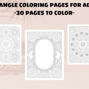 30 Zentangle Coloring Pages for Adults: Stress Relief (PDF)