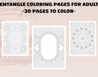 30 Zentangle Coloring Pages for Adults: Stress Relief (PDF)