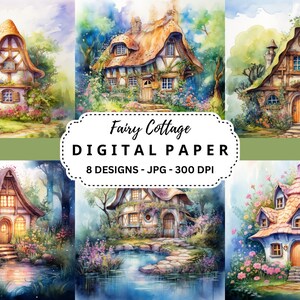Magischer Feenhaus-Hintergrund, fügen Sie Ihrem Terrarium oder Feengarten einen Hauch von Fantasie hinzu, perfekt für Wanddekor, Kartenherstellung, Papierhandwerk
