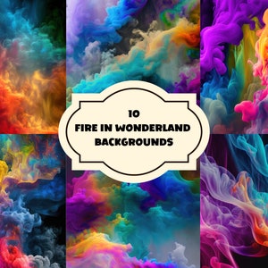 Digitaal papier Fire in Wonderland: abstracte kunstachtergronden (digitale download)