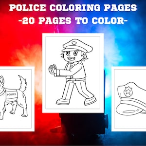Police Coloring Pages for Kids, Boys and Girls, Police Officer, Dog, Car, Coloring Book, Gifts for Police Lovers