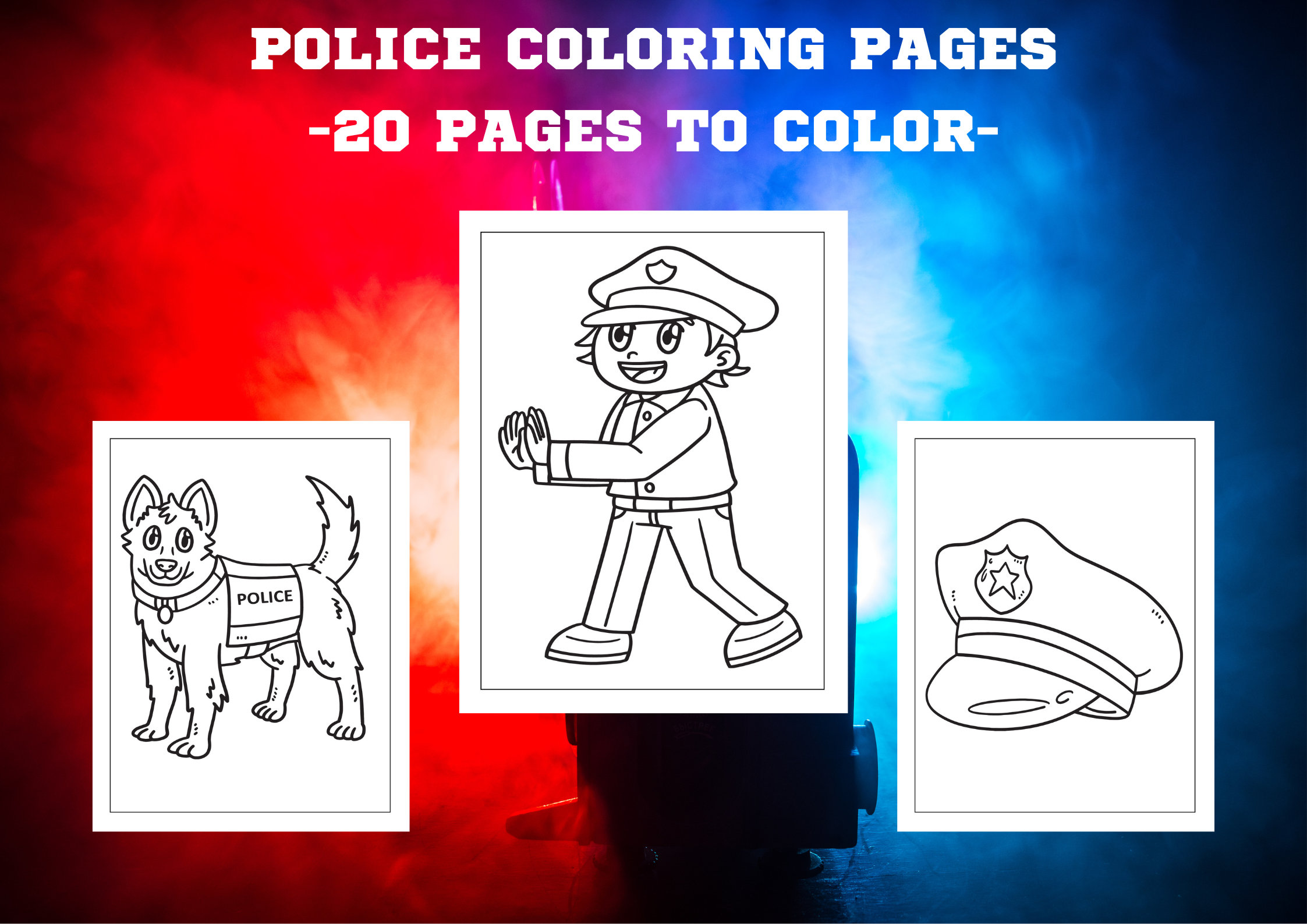 Police Coloring Pages for Kids Boys and Girls Police - Etsy UK