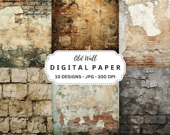 Old Master Wall Textures: Grunge Backgrounds, Scrapbooking (Digital Download)