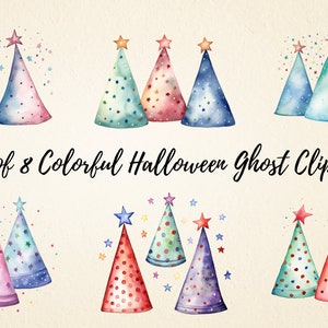 Aquarell Party Hüte Clipart, Geburtstag Einladungskarte, Hüte Geburtstag Party hochwertige PNG Sublimation Bundle, digitales Papier Handwerk