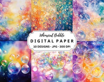 Rainbow Bubble Hintergründe: Skurril JPG Clipart (Digitaler Download)