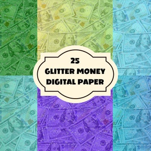 Glitter Money Wallpaper Hintergründe Bundle, Money Digital Paper, Digitaler Download