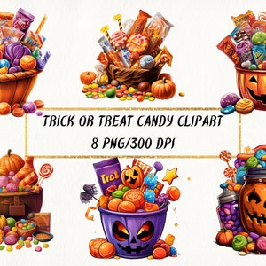 Halloween Candy Clipart: Süßes oder Saures PNG Bundle (Kommerzielle Nutzung)