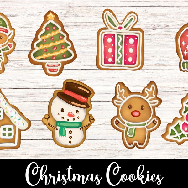 Christmas Cookies PNG, Christmas Sweets, Vintage Christmas Clipart, Funny Cookie Christmas Holiday, Commercial Use, Digital Download