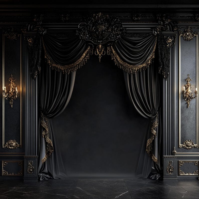 Black Luxury Room Backdrops: Photography Digital Backgrounds (JPG ...