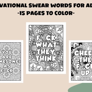 Motivational Swear Words Coloring Pages for Adults, Swear Word Adult Coloring Book Pages with Stress Relieving and Relaxing Designs