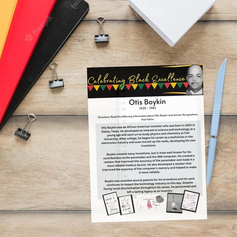 Black History Homeschool Worksheet Otis Boykin African American Studies