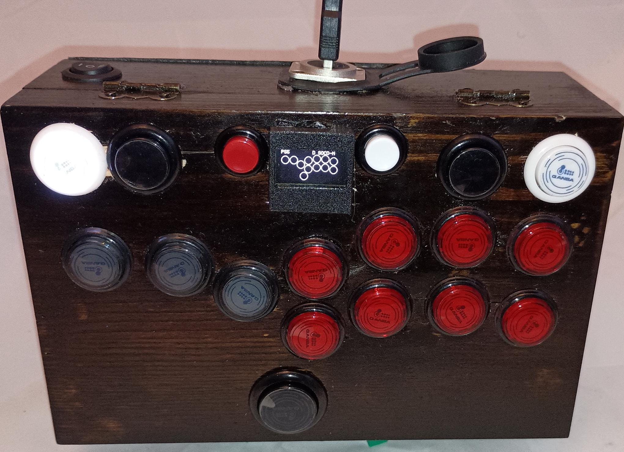 Ready-to-use Stained Wood Hitbox Layout Arcade Controller With 24mm ...