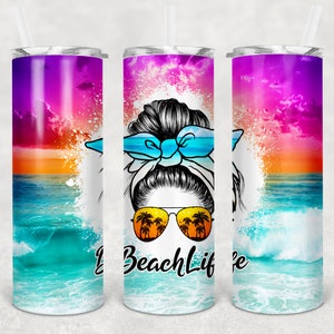 Beach Life stainless steel tumbler, vacation cup, beach gift, beach vacation tumbler, beach mom gift