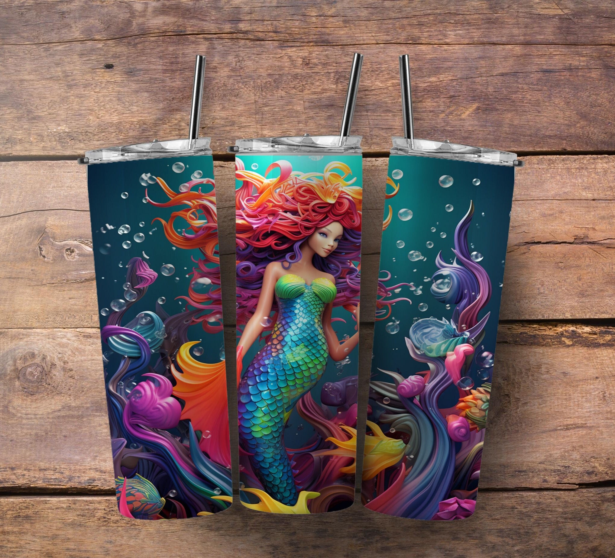 Mermaid Tumbler – Peach Resin Designs