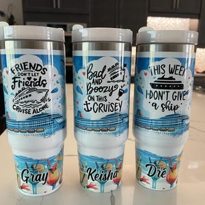 Custom Life is better on a Cruise 40oz tumbler with straw, Family Cruise tumbler, Custom Cruise tumbler, Vacation cruise tumbler with name