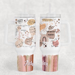 Christian Affirmations Tumbler: 40oz Stainless Steel Insulated Cup