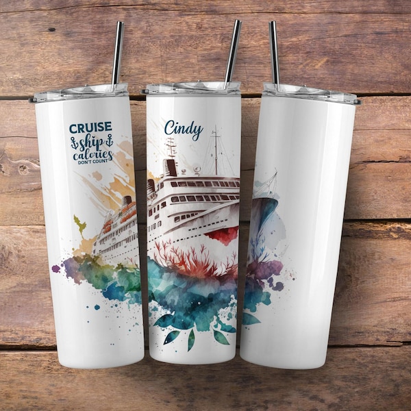 Personalized Cruise Tumbler: Funny Vacation Cup with Straws