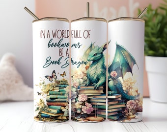 Dragon Book Lover 20oz Tumbler: Fantasy Stainless Steel Cup