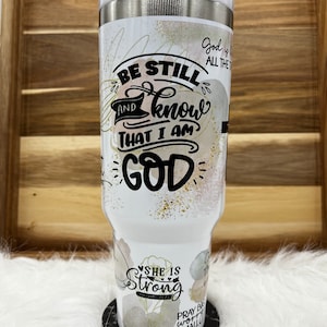 Christian Affirmations Tumbler: 30oz or 40oz Stainless Steel Insulated Cup with Handle