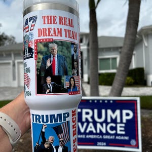 Trump 40oz Tumbler With a Plastic Straw, Trump 2024 Gift, Trump ...