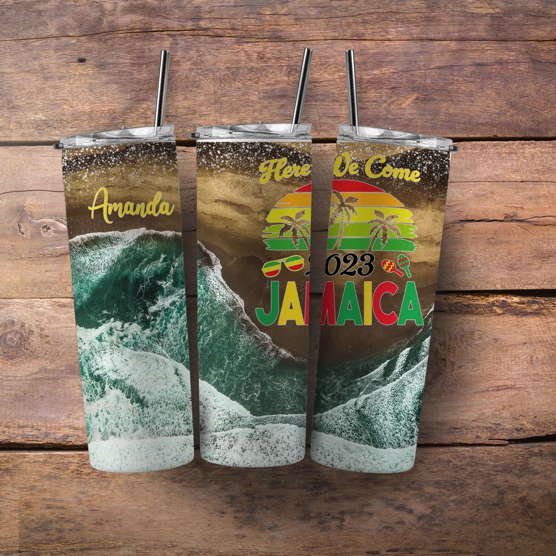 Jamaica Vacation Tumbler With Name and Metal Straw Jamaica Etsy