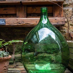 Vase Bouteille verre dépoli vert Natural Home Werner Voss 50321