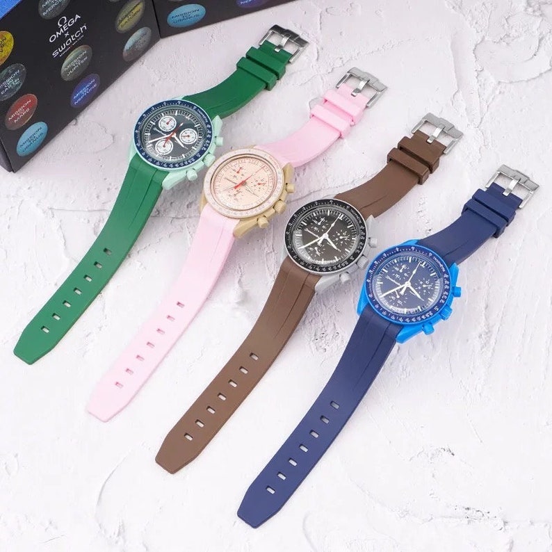 Rubber Silicone Replacement Watch Band Strap for Moonswatch Etsy
