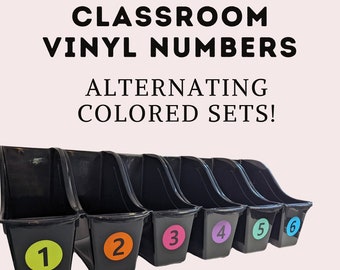 Colorful vinyl number decals for classroom cubbies and organization must have for teacher tool for classroom management routine elementary