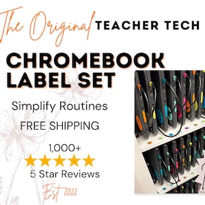 Chromebook label classroom management teacher organization classroom decor elementary middle school classroom chromecart teacher must have