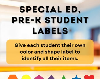 Special Ed Classroom Labels for student supplies