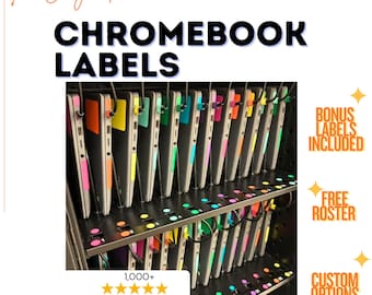 Chromebook Labels Classroom Organization Color Coded Waterproof Teacher Tech Tags Removable Vinyl Laptop iPad Device Management Durable