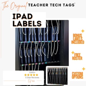 iPad Labels Classroom Organization Color Coded Waterproof Durable Device Labels Teacher Tech Management Removable Vinyl Laptop Chromebook