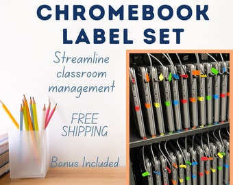 Chromebook label classroom management teacher organization classroom decor elementary middle school classroom chromecart teacher must have