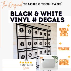 Vinyl Classroom Number Decals Student Organization Labels Desk Cubby Mailbox Labels Teacher Supplies Removable Elementary Middle High School bild 1