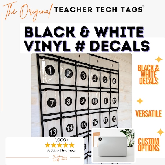 Vinyl Classroom Number Decals Student Organization Labels Desk Cubby Mailbox Labels Teacher Supplies Removable Elementary Middle High School