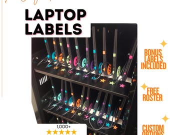 Laptop Labels Classroom Organization Color Coded Waterproof Device Labels Teacher Tech Management Removable Vinyl Chromebook Durable Quality