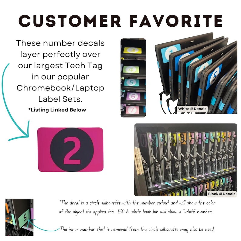 Vinyl Classroom Number Decals Student Organization Labels Desk Cubby Mailbox Labels Teacher Supplies Removable Elementary Middle High School bild 5
