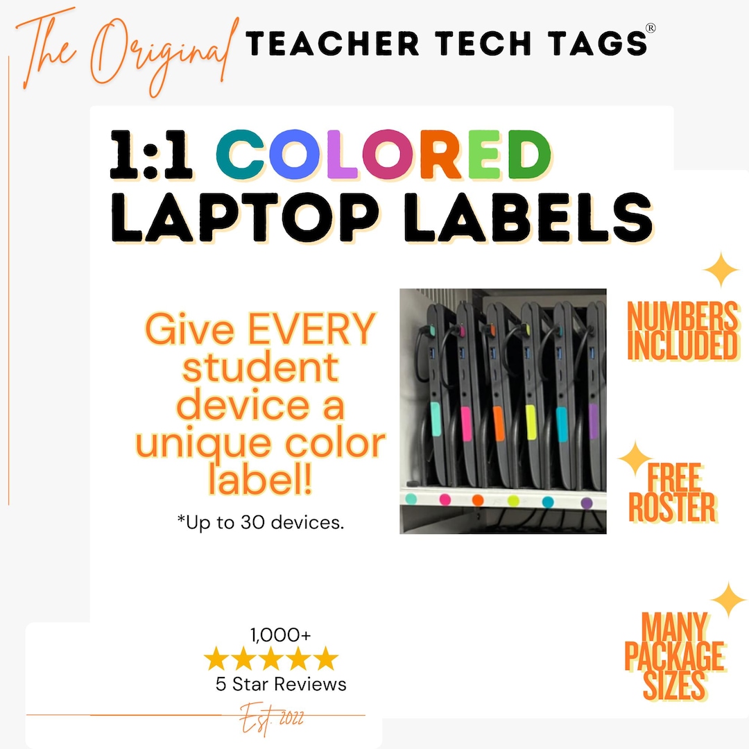 Individual Student Laptop Chromebook Label System for Classroom ...