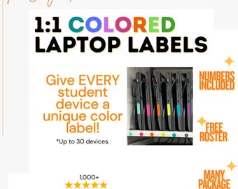 Individual Student Laptop Chromebook label system for classroom management teacher organization classroom decor