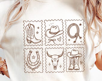 Minimalist Western Stamp PNG, Texas Cowgirl T-Shirt Design, Western PNG Design, Cowboy Aesthetic, Retro Southern Girl Shirt, Proud Texan